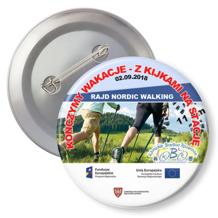przypinka z agrafką Rajd nordic walking