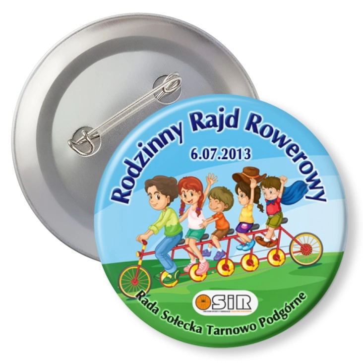 przypinka z agrafką Rodzinny Rajd Rowerowy 2013