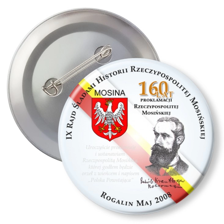 przypinka z agrafką Śladami Historii Rzeczypospolitej Mosińskiej