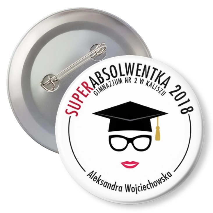 przypinka z agrafką Superabsolwentka 2018