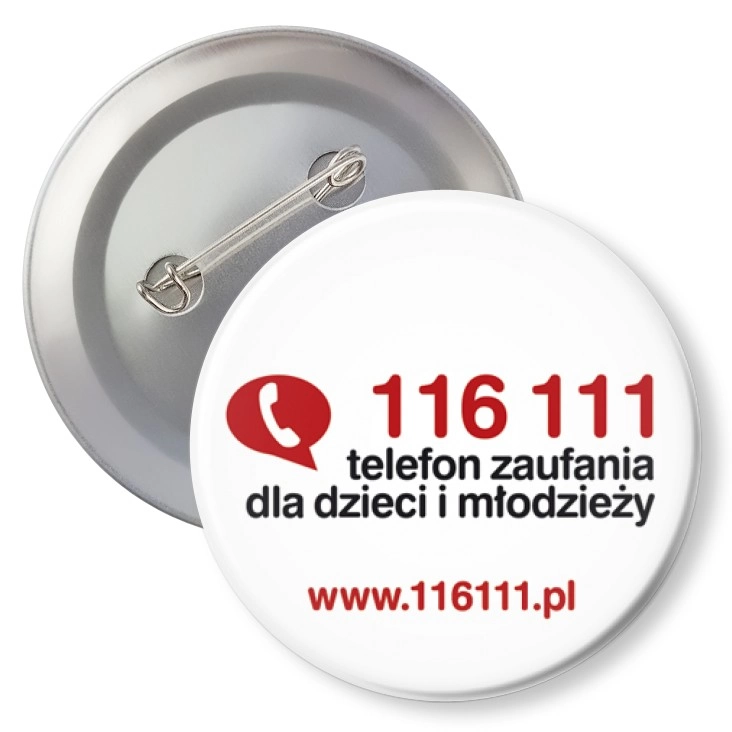 przypinka z agrafką Telefon zaufania