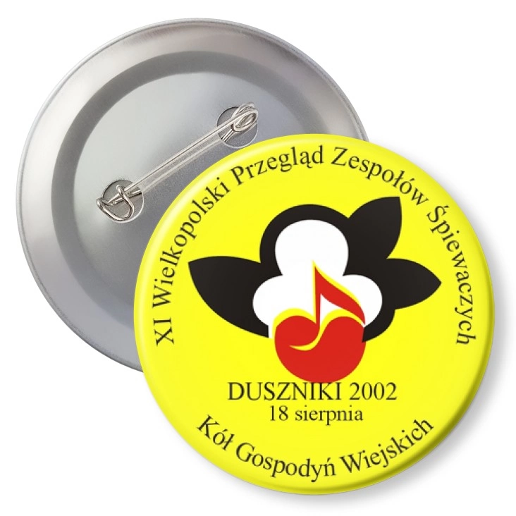 przypinka agrafka XI Wielkopolski Przegląd Zespołych Śpiewaczych -Duszniki 2002