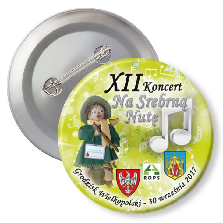 przypinka z agrafką XII Koncert Na Srebrną Nutę 2017