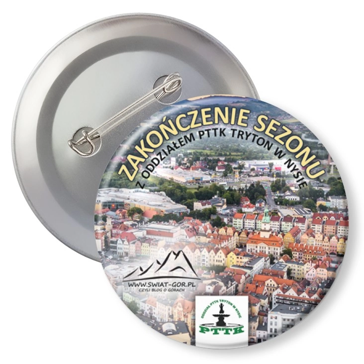 przypinka z agrafką Zakończenie sezonu PTTK Nysa