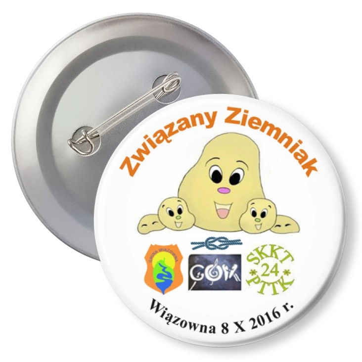 przypinka z agrafką Zawiązany Ziemniak