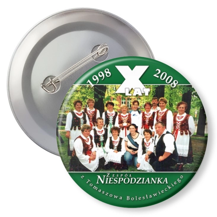 przypinka agrafka 10 lat Zespołu Niespodzianka