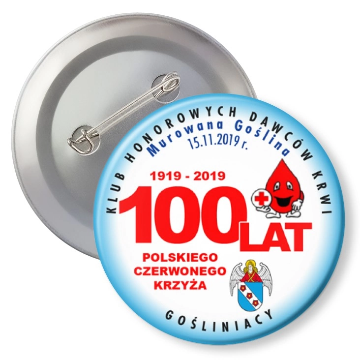 przypinka z agrafką 100 lat PCK