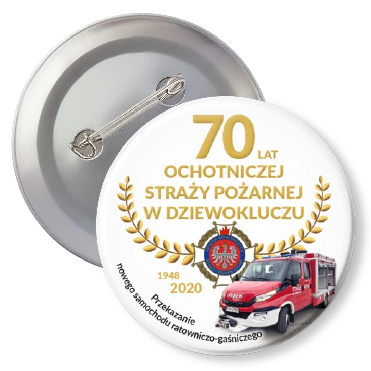 przypinka z agrafką 70 OSP w Dziewokluczu