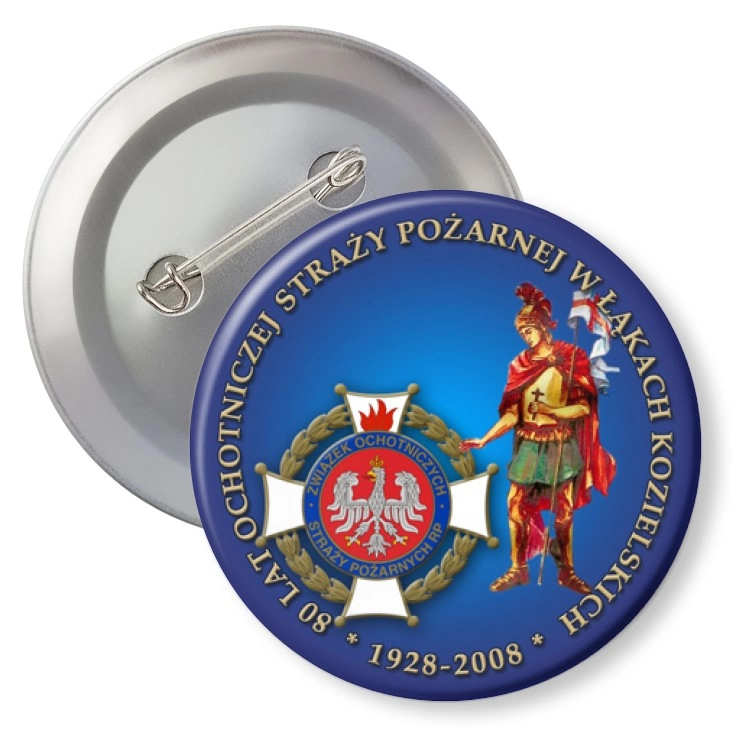 przypinka agrafka 80 lat OSP w Łąkach Kozielskich