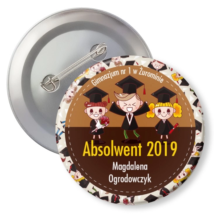 przypinka z agrafką Absolwent 2019