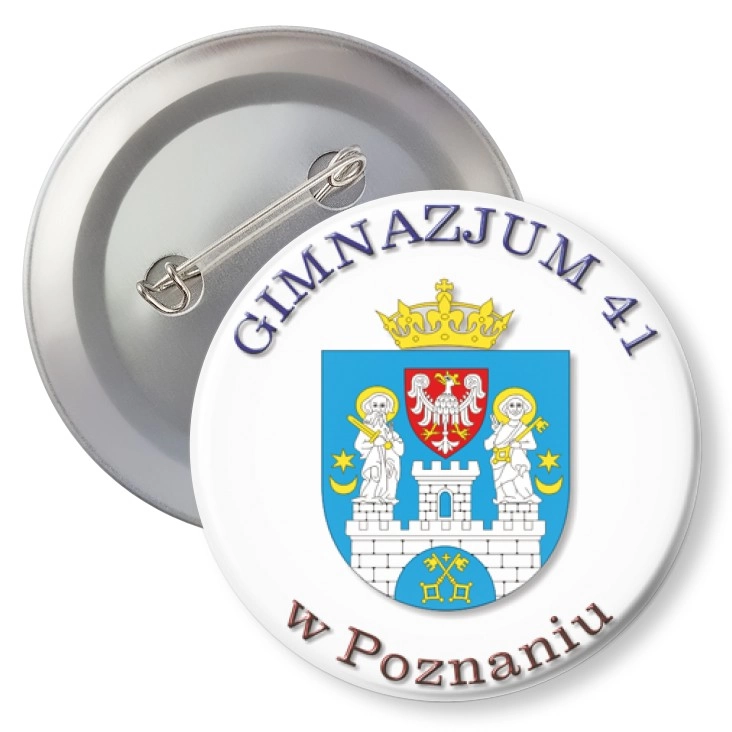 przypinka z agrafką Gimnazjum 41 w Poznaniu
