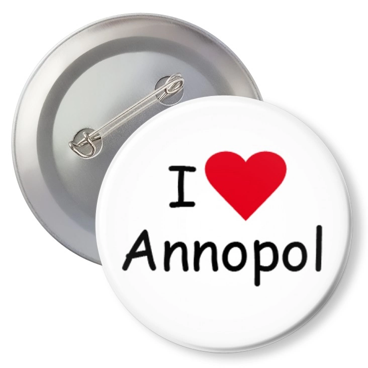 przypinka z agrafką I love Annopol