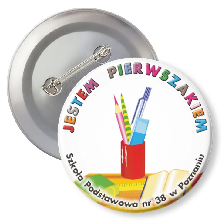 przypinka z agrafką Jestem pierwszakiem