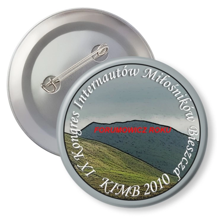 przypinka z agrafką KIMB 2010 - forumowicz roku