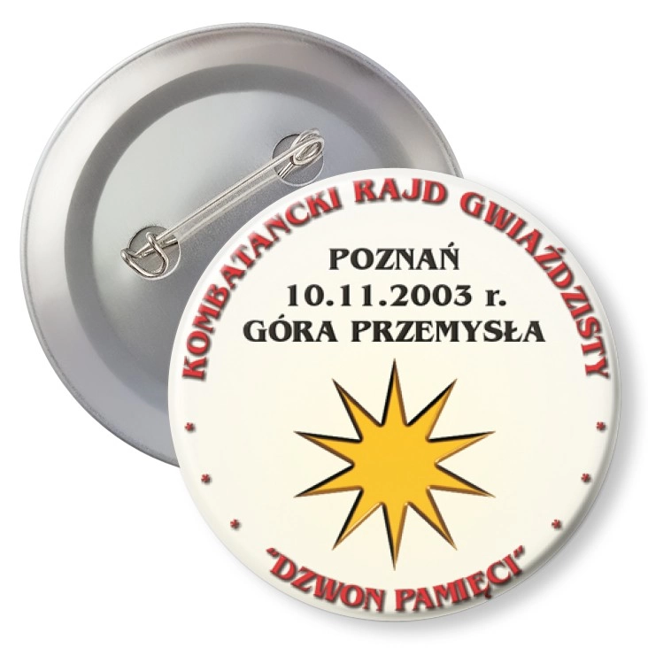 przypinka z agrafką Kombatancki Rajd Gwiaździsty