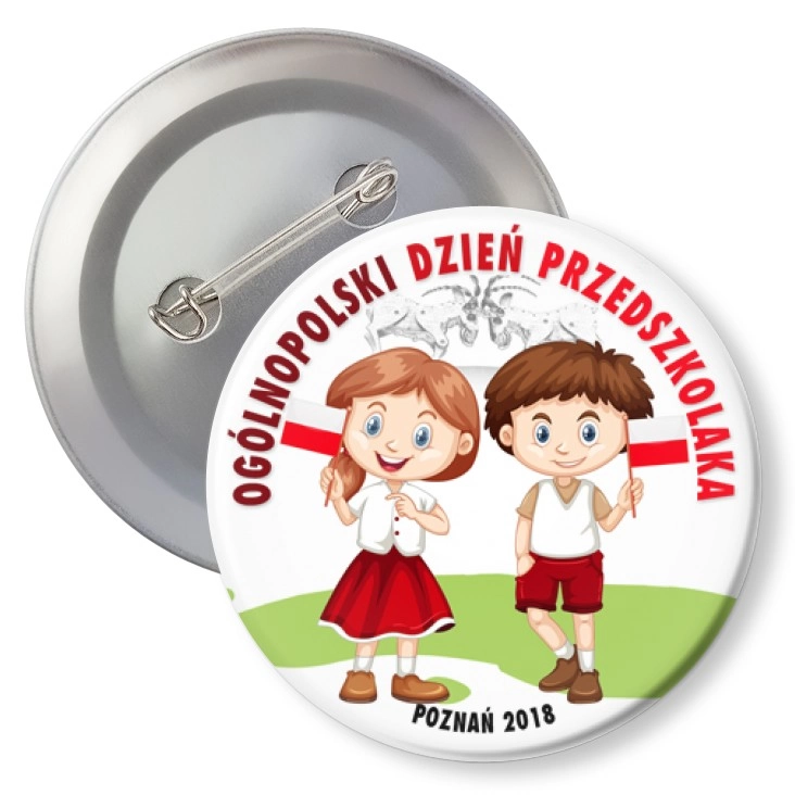 przypinka z agrafką Ogólnopolski Dzień Przedszkolaka 2018