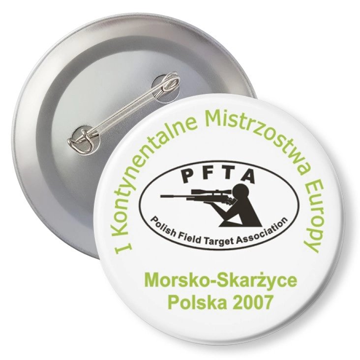 przypinka z agrafką PFTA - I Kontynentalne Mistrzostwa Europy