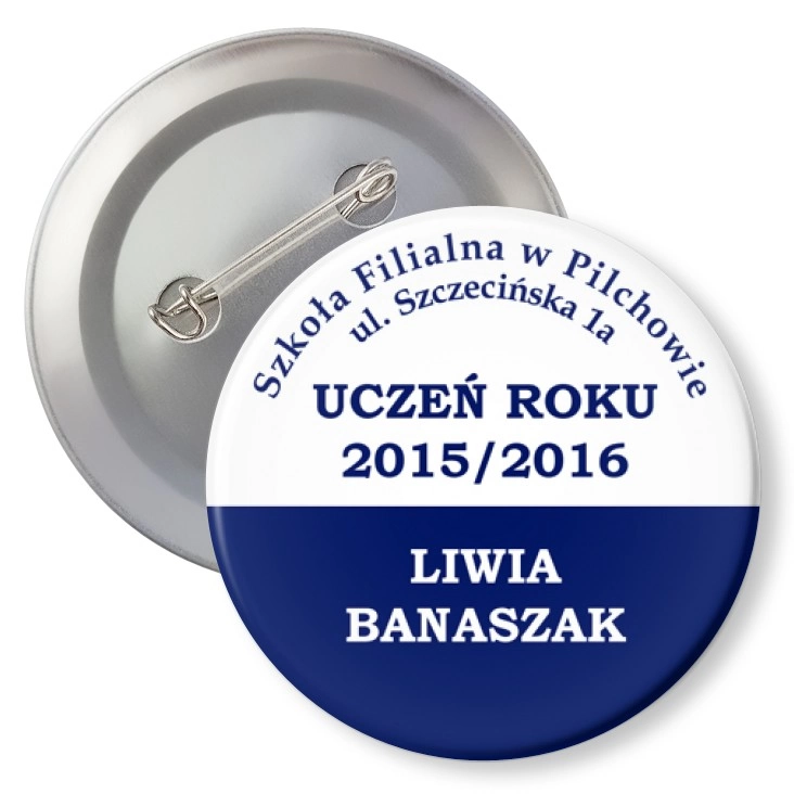 przypinka z agrafką Szkoła Filialna w Pilchowie