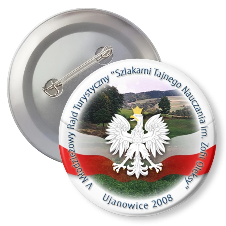 przypinka z agrafką Szlakami Tajnego Nauczania im. Zofii Oleksy