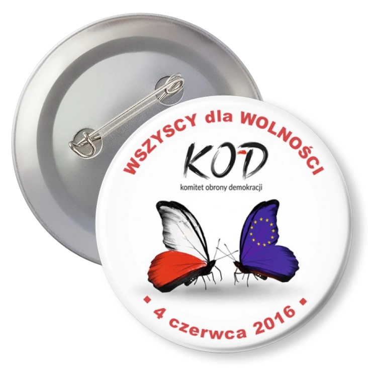 przypinka z agrafką Wszyscy dla wolności