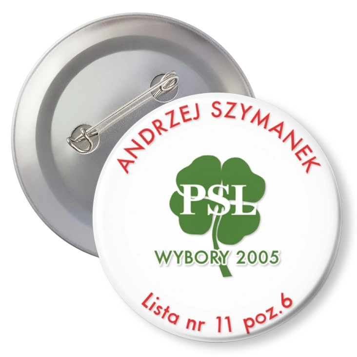 przypinka z agrafką Wybory 2005