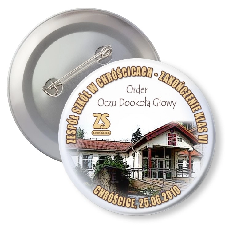 przypinka z agrafką ZS w Chróścicach - zakończenie roku 2010