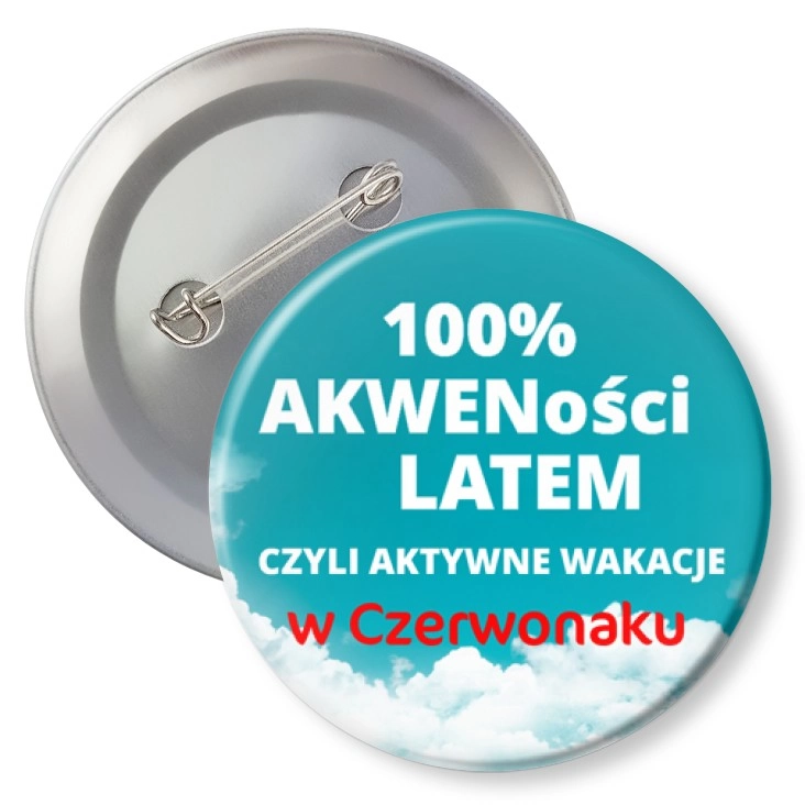 przypinka z agrafką 100% Akweności latem