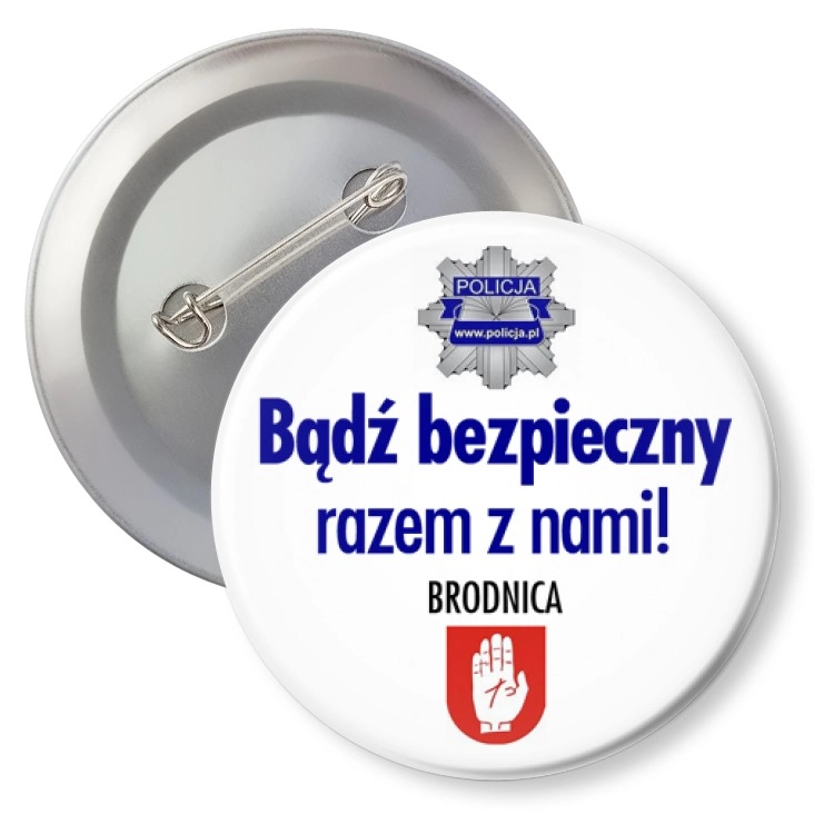 przypinka z agrafką Bądź bezpieczny