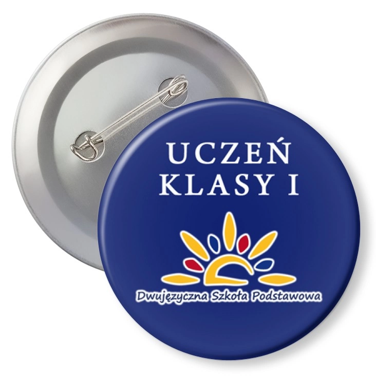 przypinka z agrafką Dwujęzyczna Szkoła Podstawowa 1