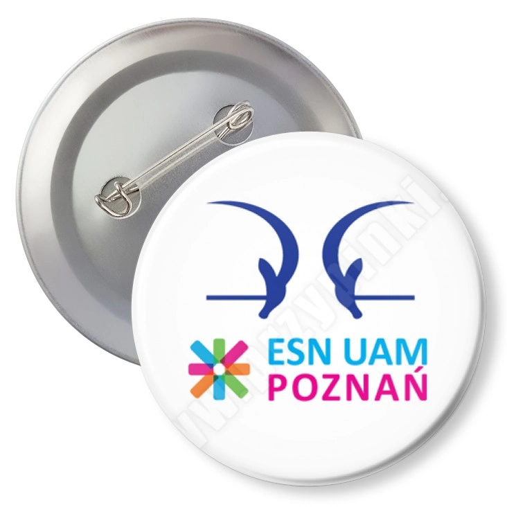 przypinka z agrafką ESN UAM Poznań