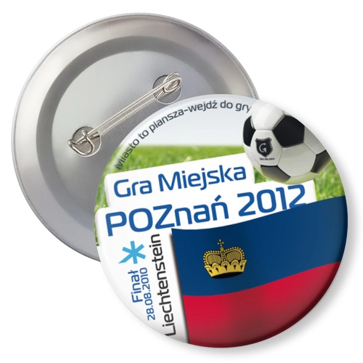 przypinka z agrafką Gra Miejska - Poznań 2012 - Lichtenstein