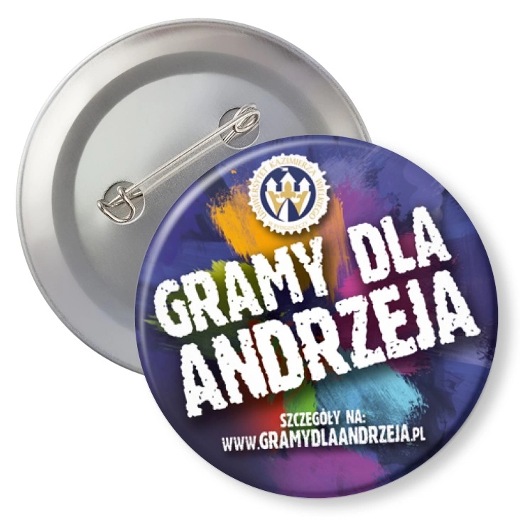 przypinka z agrafką Gramy dla Andrzeja