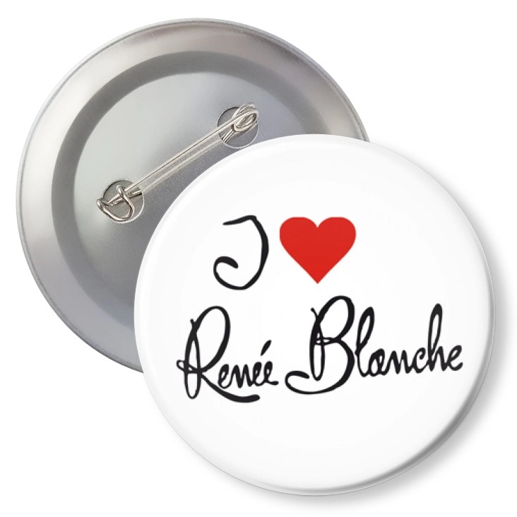 przypinka z agrafką I love Renee Blanche