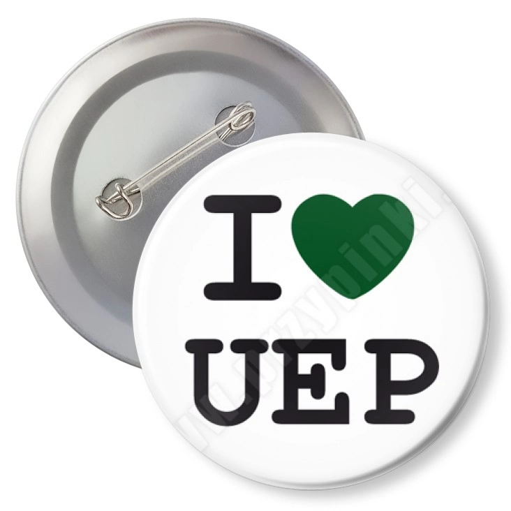 przypinka z agrafką I love UEP