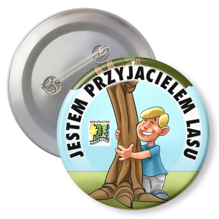 przypinka z agrafką Jestem Przyjacielem Lasu