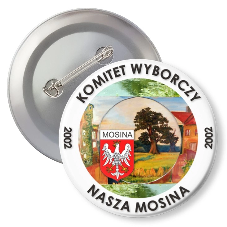 przypinka z agrafką Komitet Wyborczy - Nasza Mosina