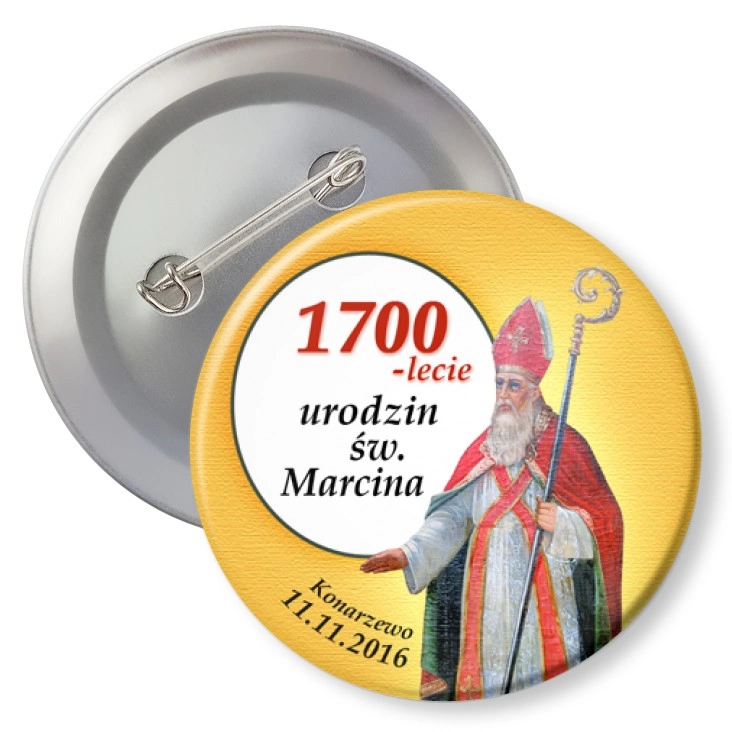 przypinka z agrafką 1700-lecie urodzin św. Marcina