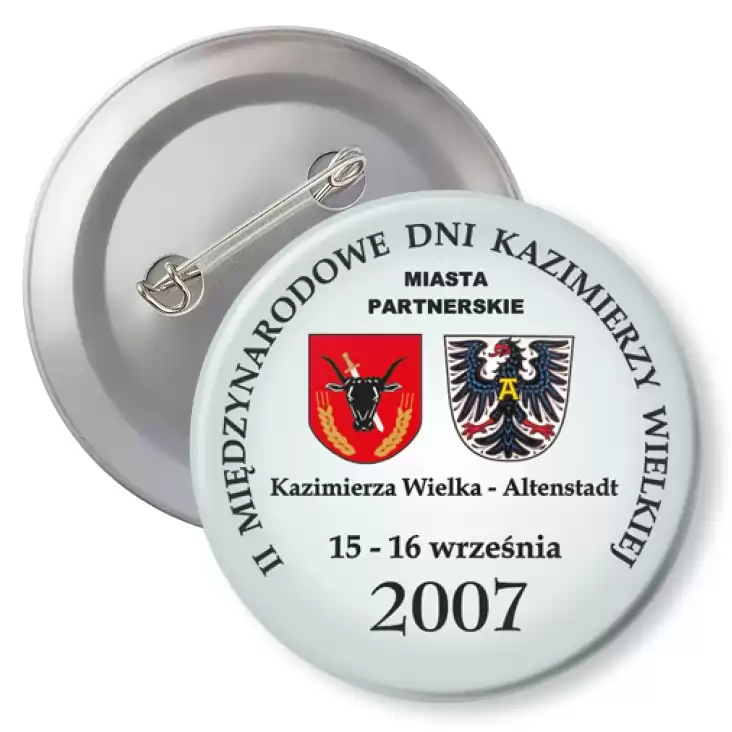 przypinka z agrafką Międzynarodowe Dni Kazimierzy Wielkiej 2007