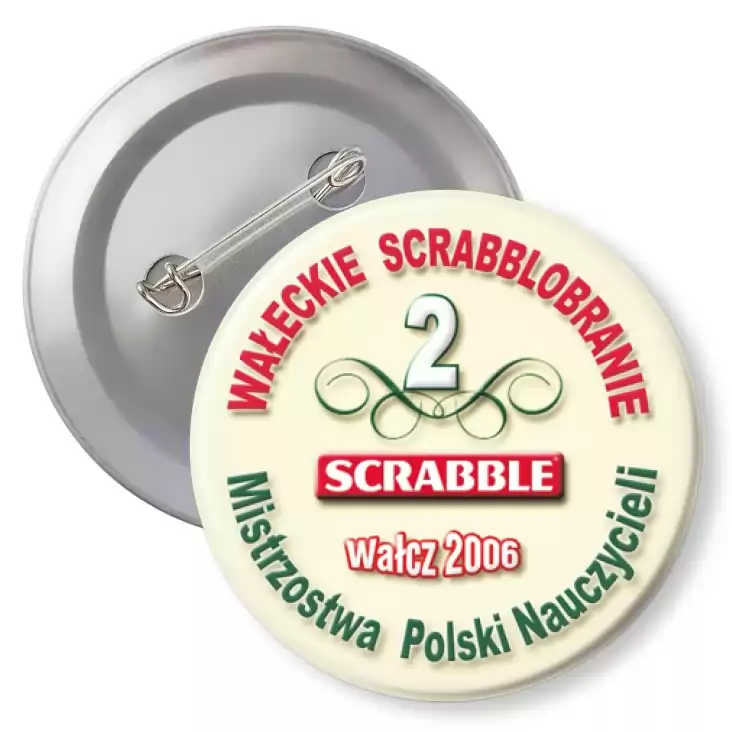 przypinka z agrafką Mistrzostwa Polski Nauczycieli - Scrabble 2006