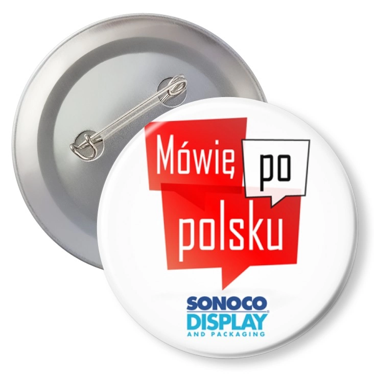 przypinka z agrafką Mówię po polsku