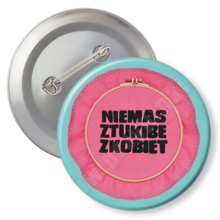 przypinka z agrafką Nie ma sztuki bez kobiet