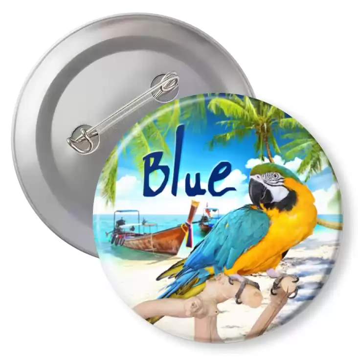 przypinka z agrafką Papugarnia Carmen - Blue