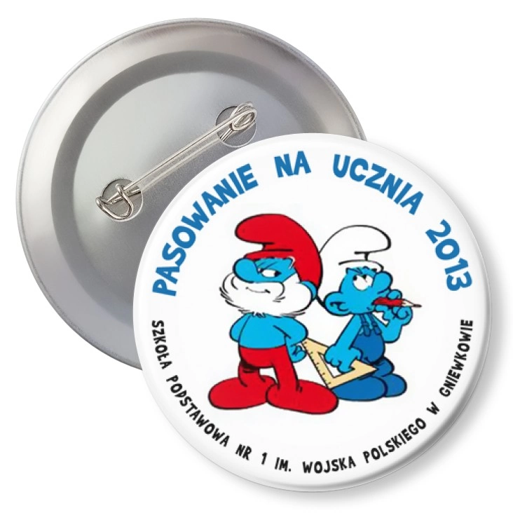 przypinka z agrafką Pasowanie na ucznia 2013