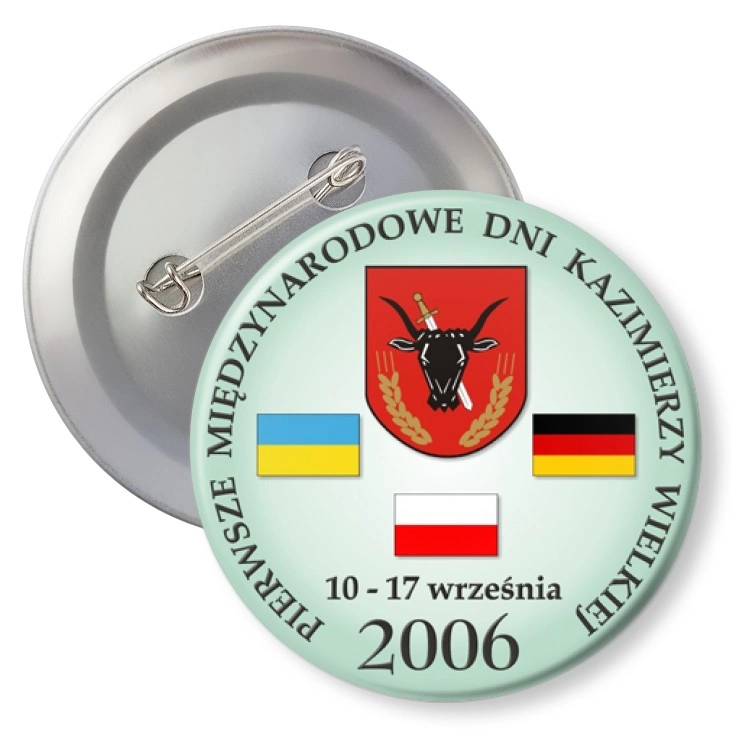 przypinka agrafka Pierwsze Międzynarodowe Dni Kazimierzy Wielkiej
