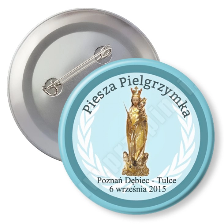 przypinka z agrafką Piesza pielgrzymka Poznań - Tulce 2015