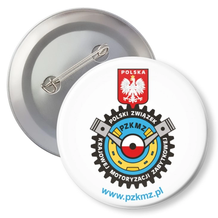 przypinka z agrafką Polski Związek Krajowej Motoryzacji Zabytkowej