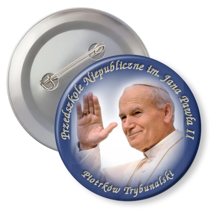przypinka z agrafką Przedszkole Niepubliczne w Piotrkowie Tryb.