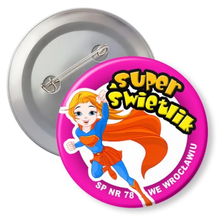 przypinka z agrafką Super świetlik - SP nr 78 we Wrocławiu