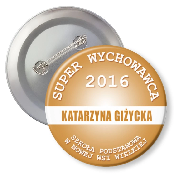 przypinka z agrafką Super Wychowawca