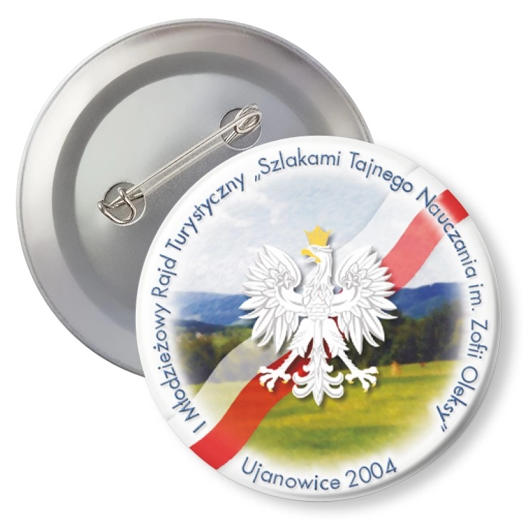 przypinka z agrafką Szlakami Tajnego Nauczania im. Zofii Oleksy